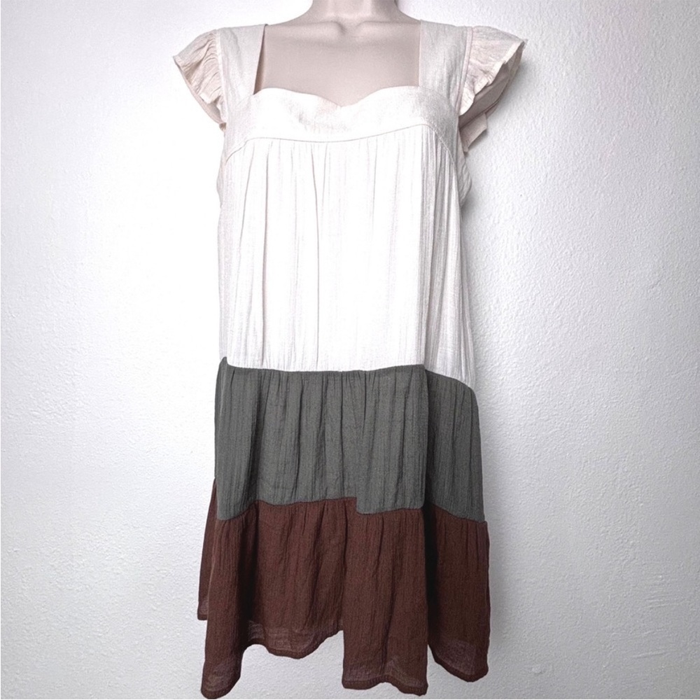 Anthropologie Tiered Ruffle Sleeve Dress